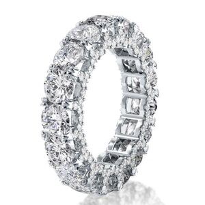 Italo Eternity Double Prong Created White Sapphire Wedding Band